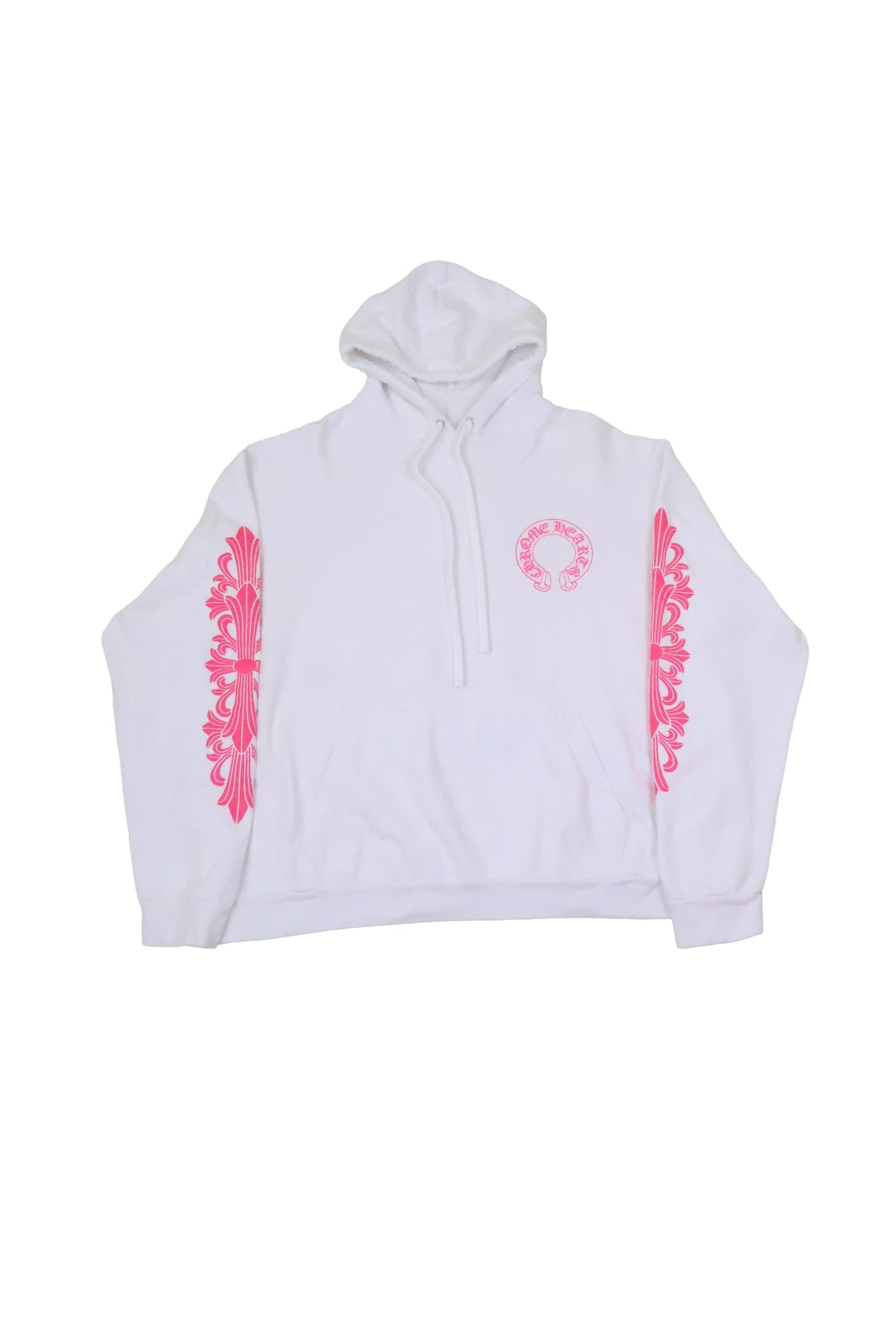 Horseshoe Floral Pink White Hoodie