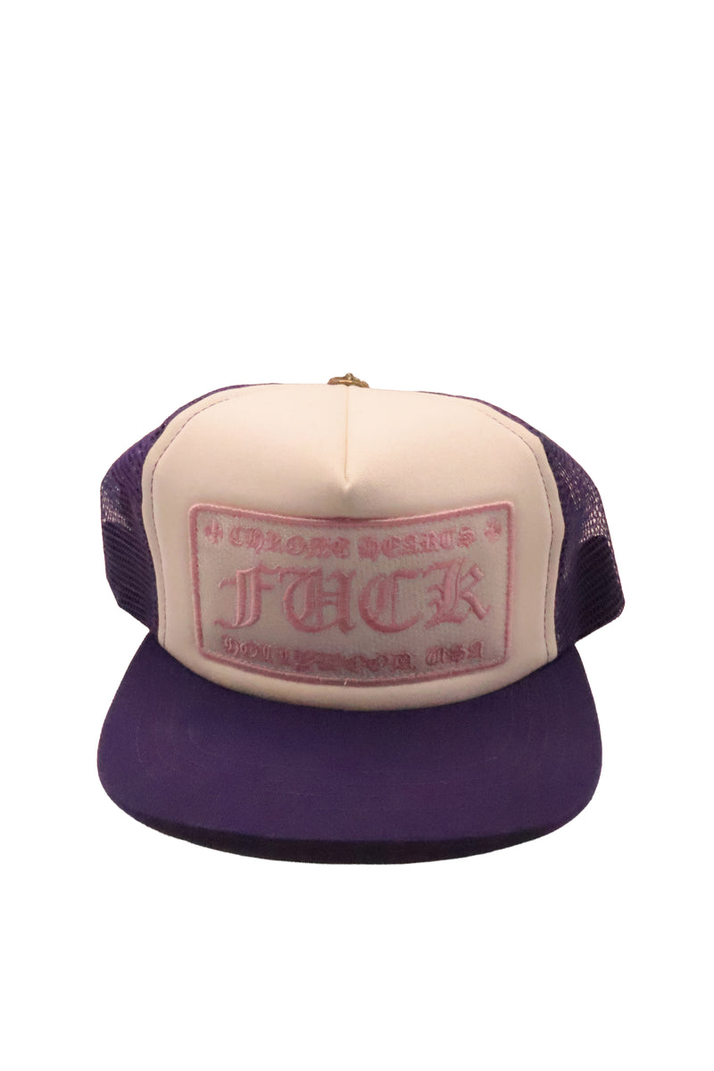 Fuck Logo Vintage Purple Pink Trucker Hat
