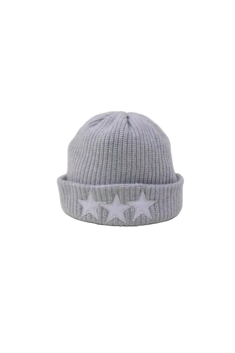 Grey Sludge Triple Star Patch Beanie