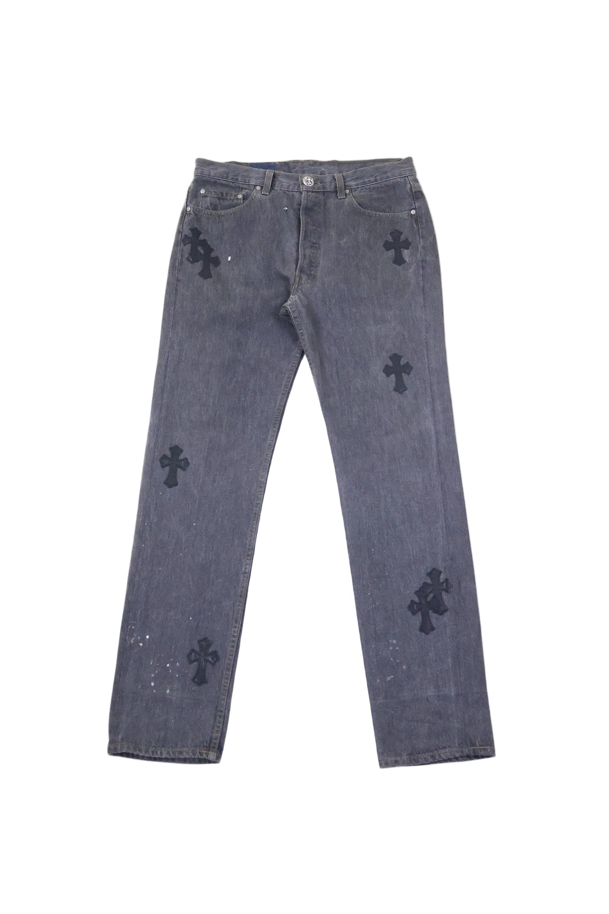 Grey Levi's 501 Cross Patch Jeans