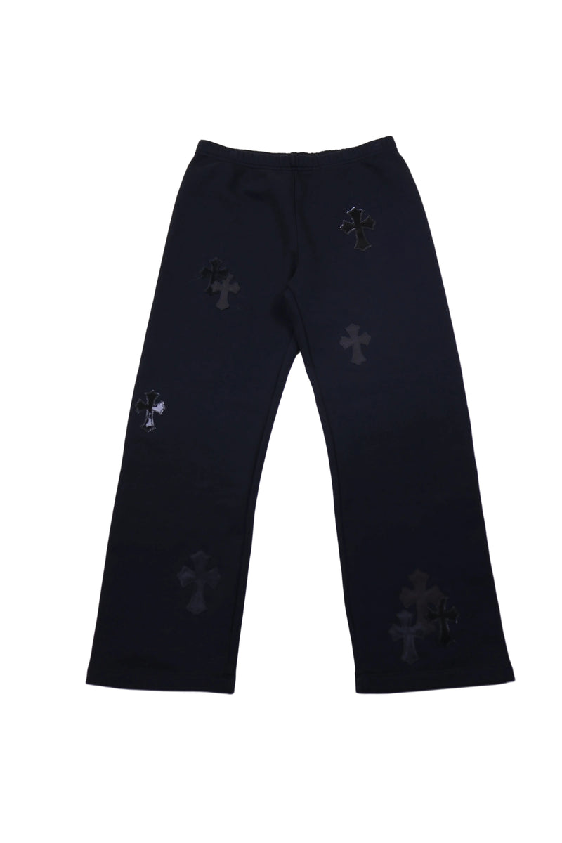 Paperjam Black Cross Flooded Patch Sweatpants