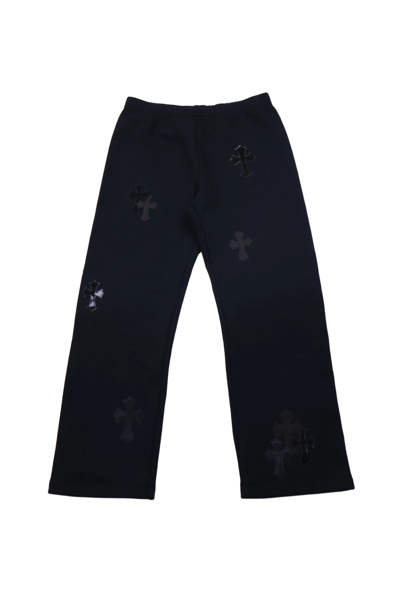 Paperjam Black Cross Flooded Patch Sweatpants