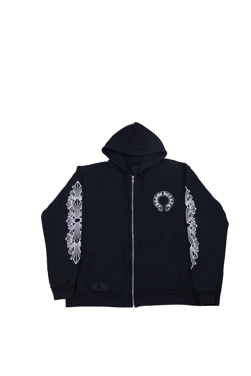 Horseshoe Floral Zip Up Hoodie