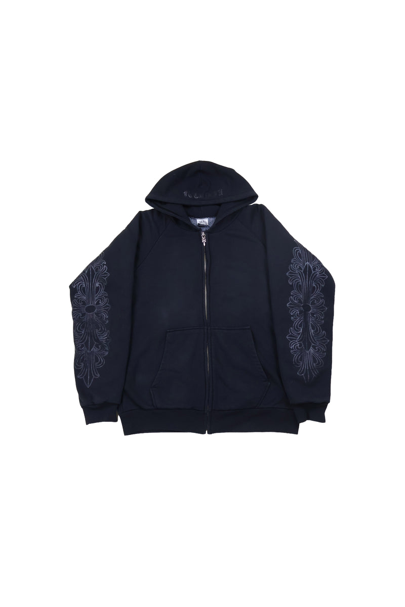 Black Floral Fuck You Vintage Zip Up