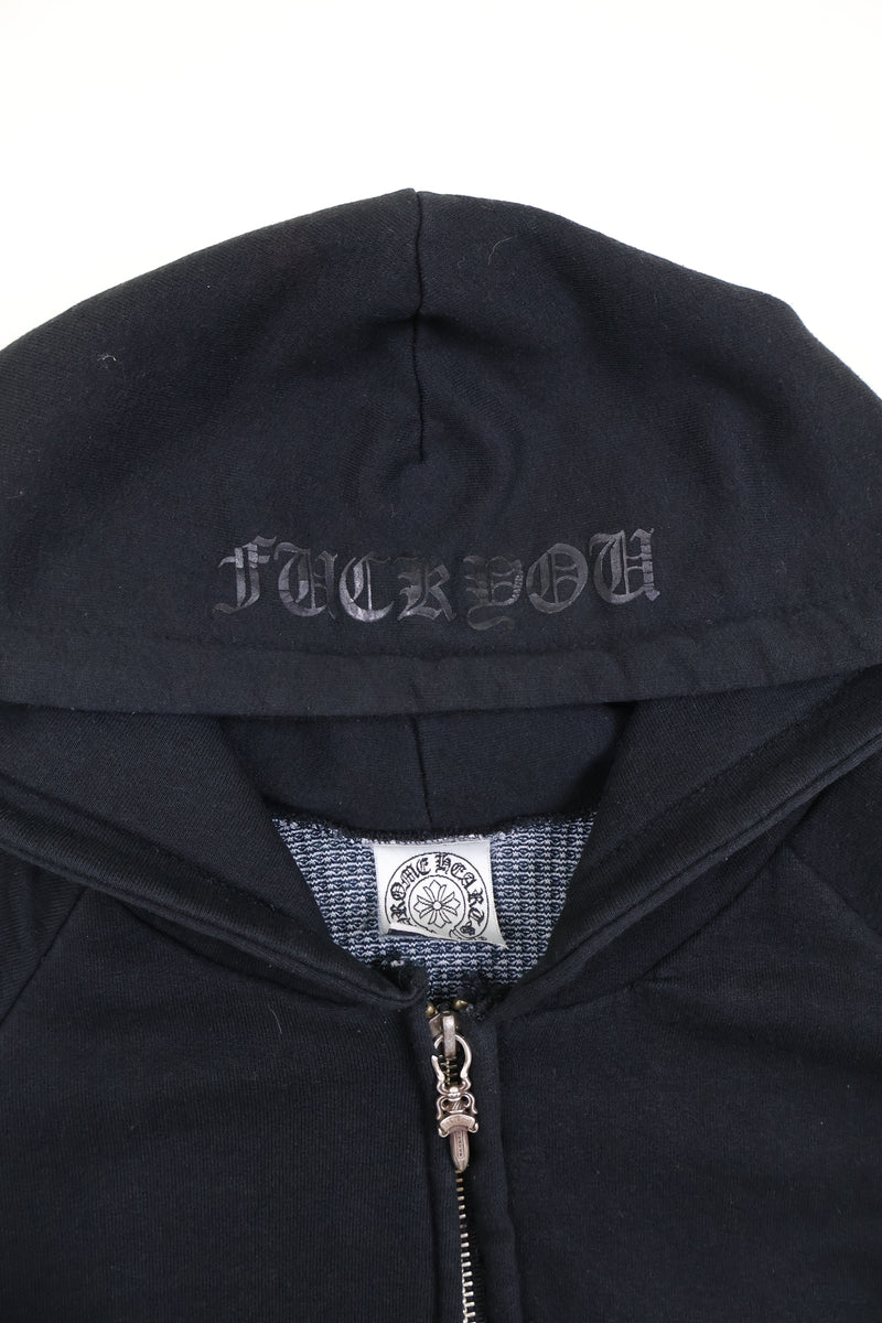 Black Floral Fuck You Vintage Zip Up