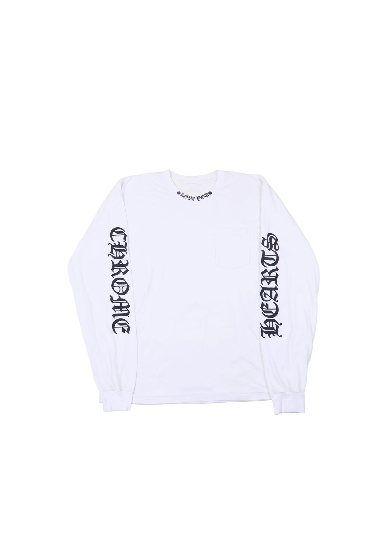 Neck Logo Love You White Long Sleeve T shirt