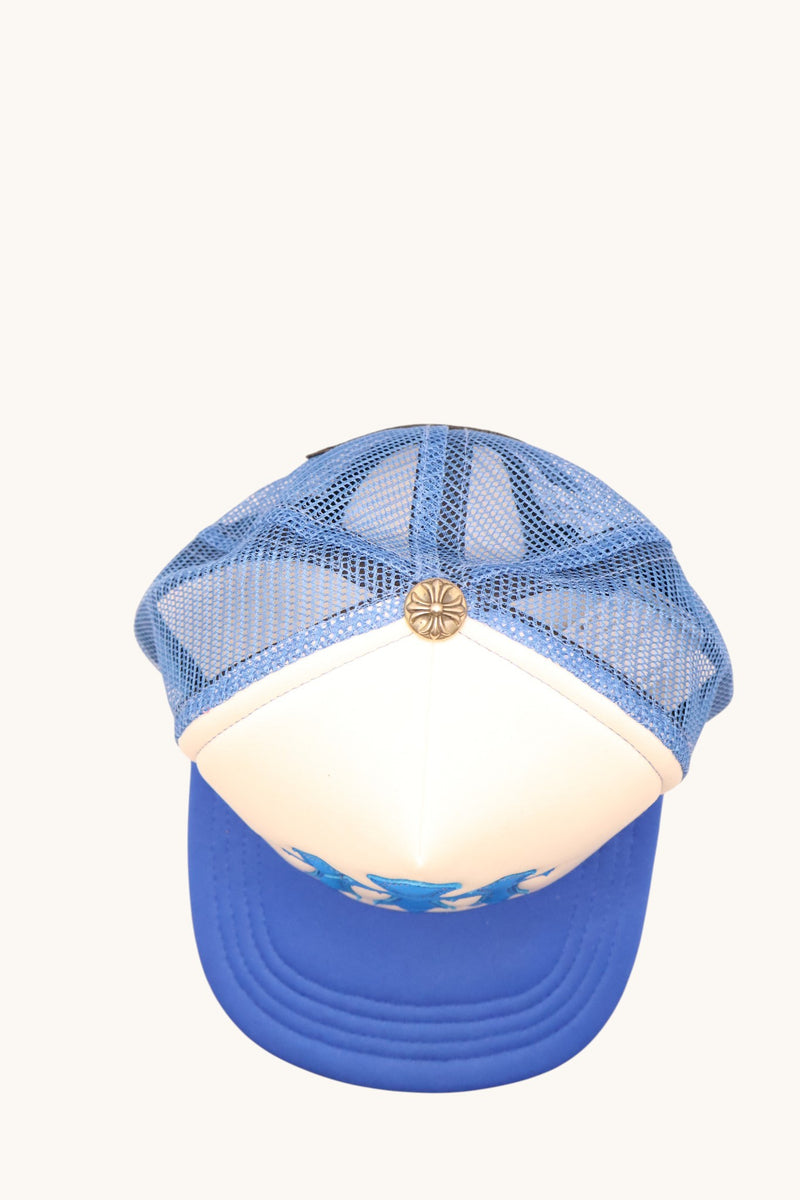 Cemetery Triple Cross Patch Blue Trucker Hat
