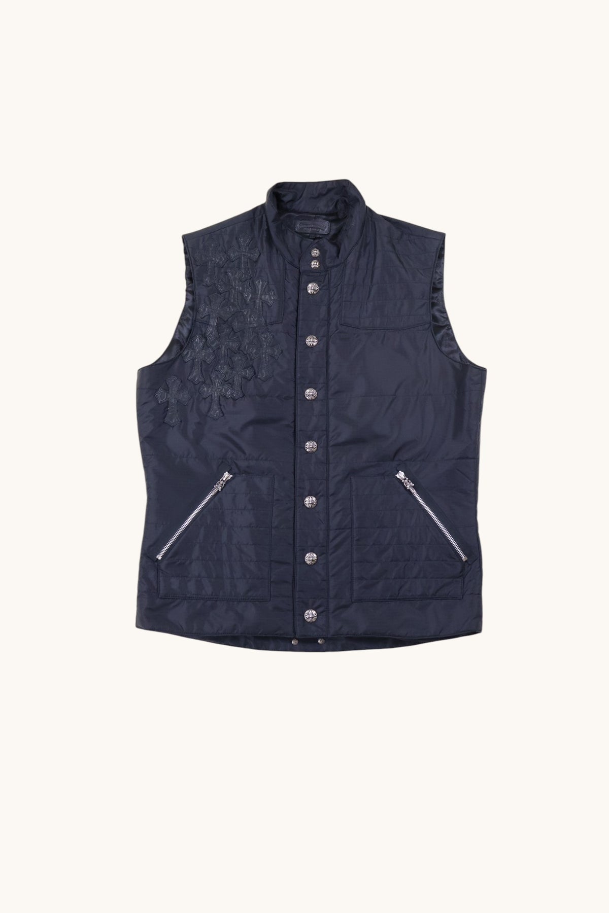 Flooded Cross Patch Button Up Nylon Vest