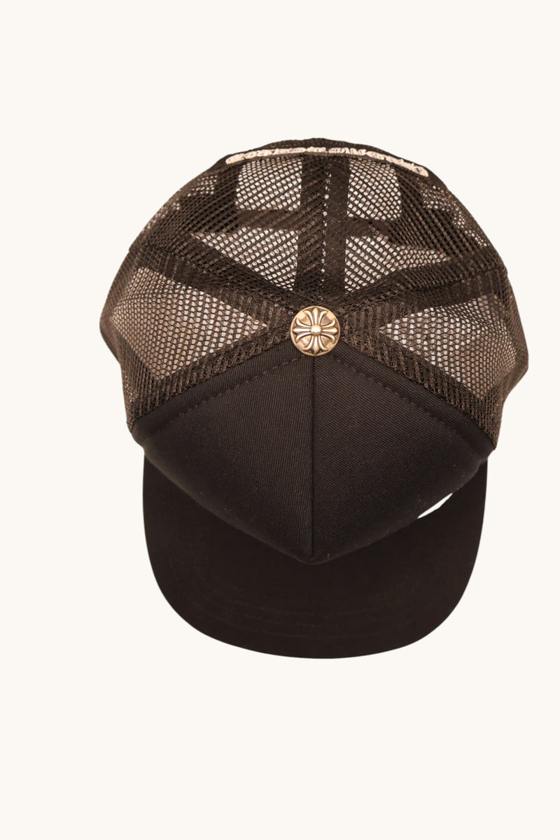 Fuck White Leather Patch Trucker Hat