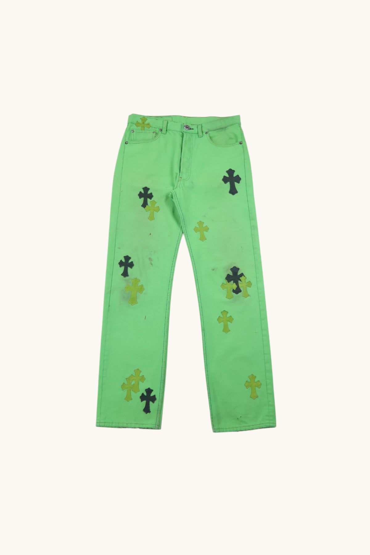 GREEN SEX RECORDS CROSS PATCH JEANS 2021