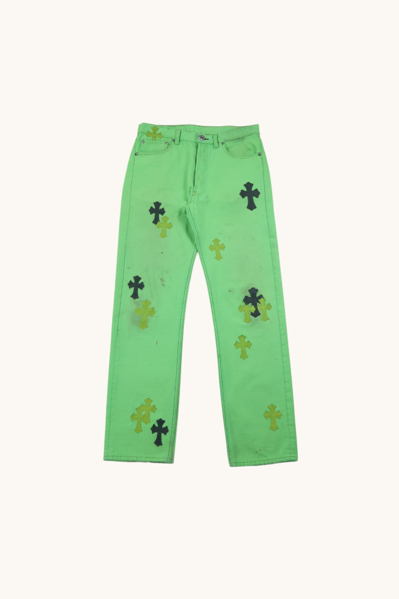 GREEN SEX RECORDS CROSS PATCH JEANS 2021