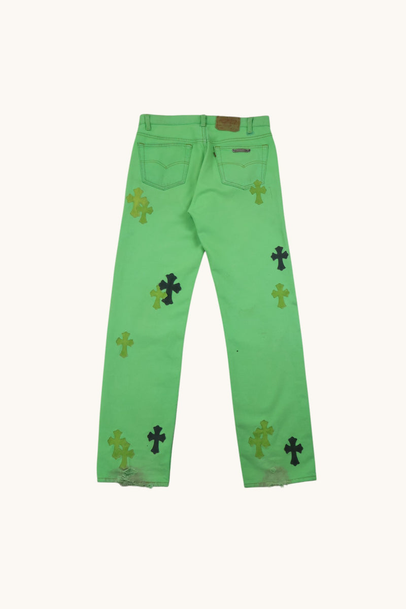 GREEN SEX RECORDS CROSS PATCH JEANS 2021