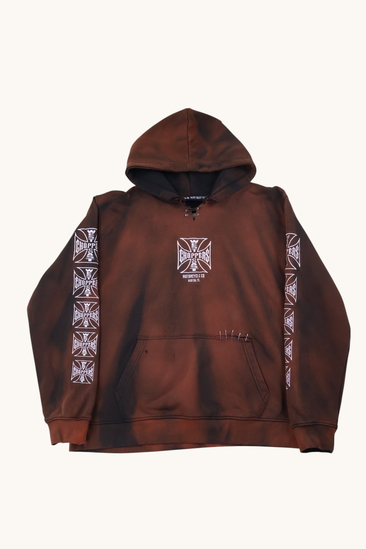 West Coast Chooper ACID FADED PINNED DISTRESSED HOODIE