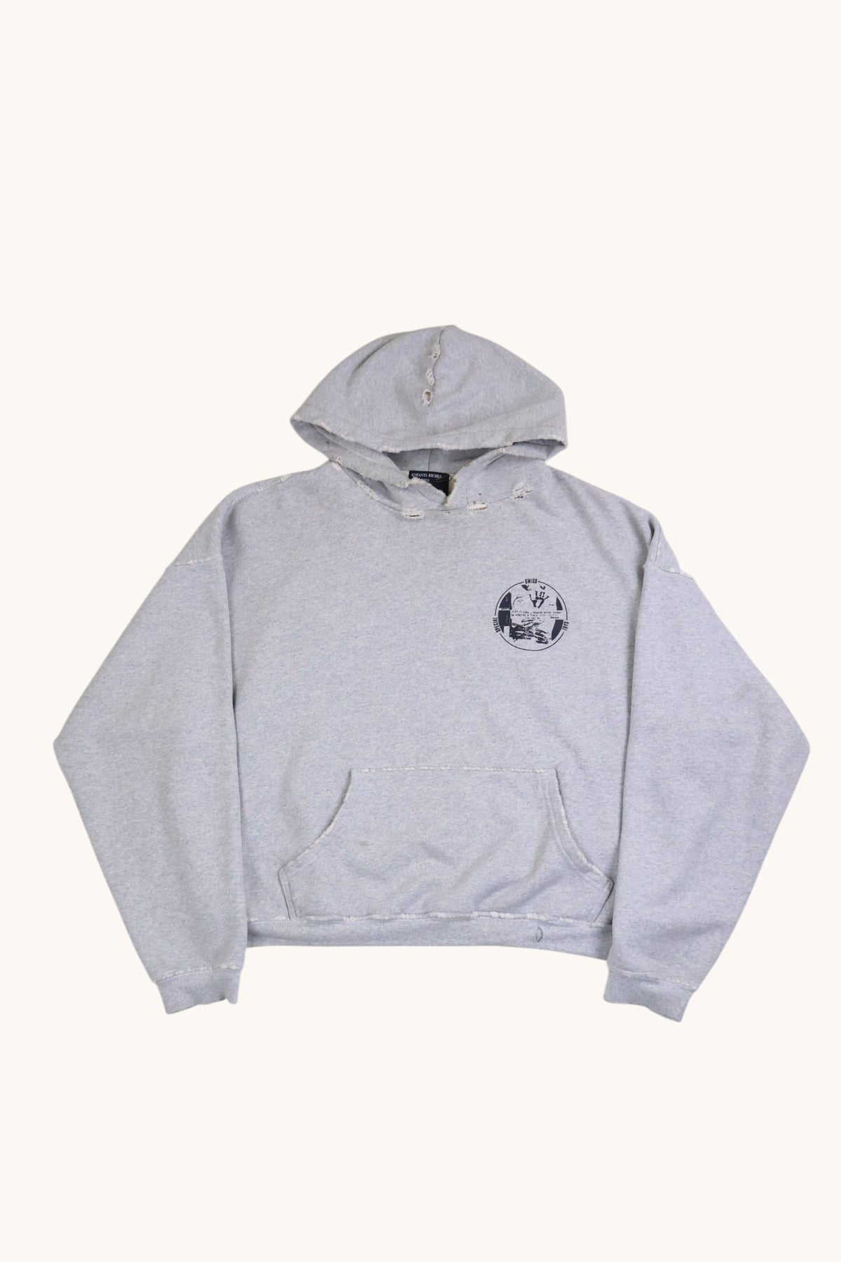 ERD Special Swiss Toys Grey Distressed Hoodie