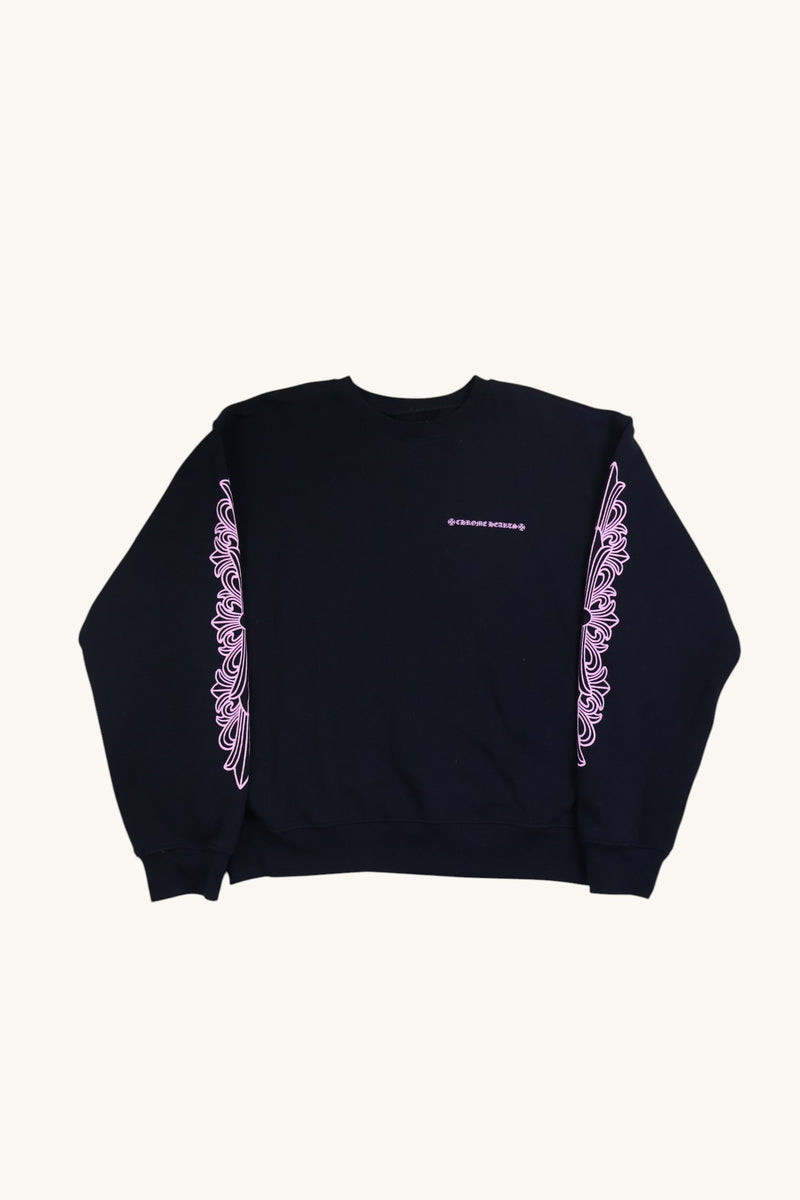 matty boy pink black floral crewneck