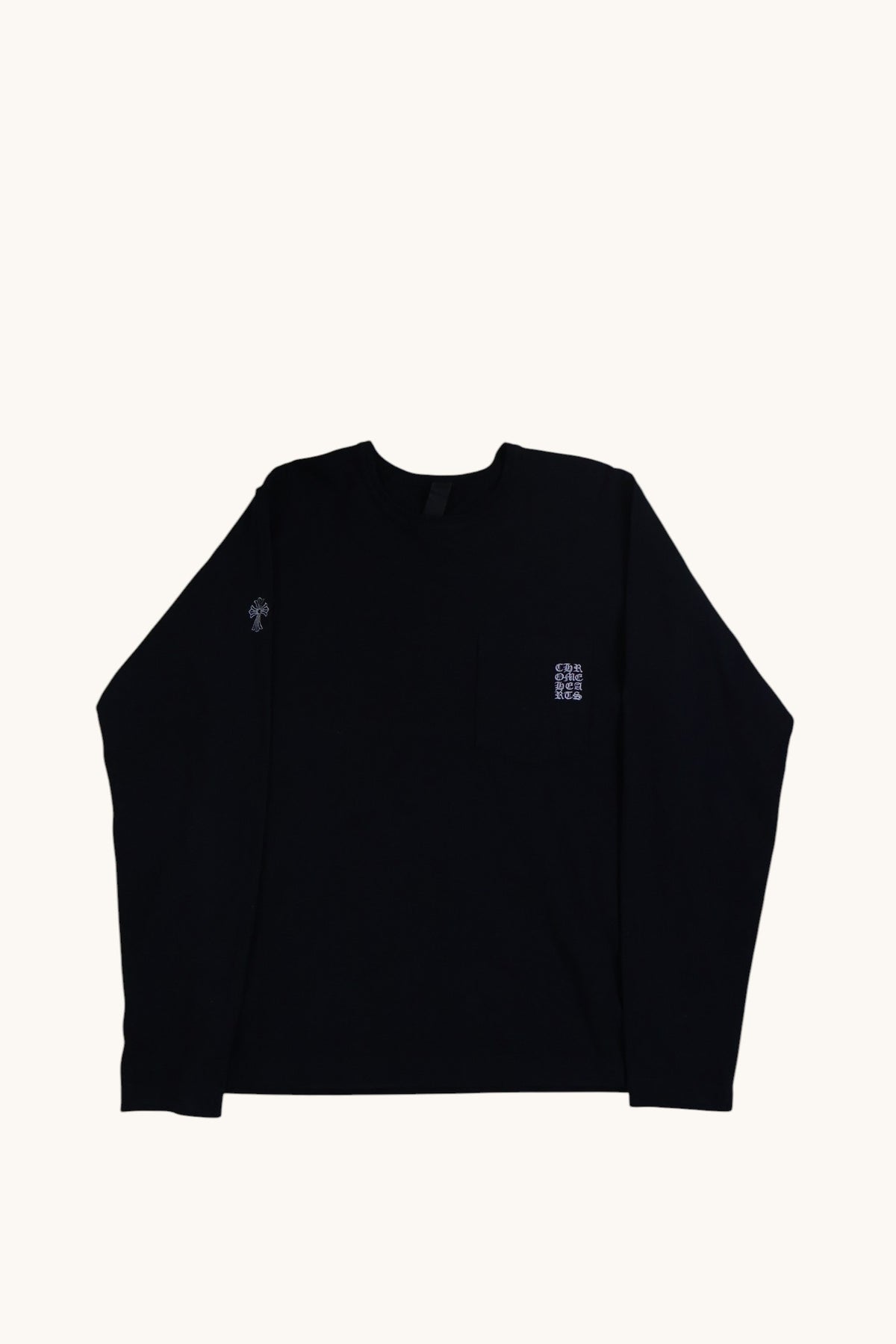 Embroidered Eye Chart Long sleeve Pocket T Shirt