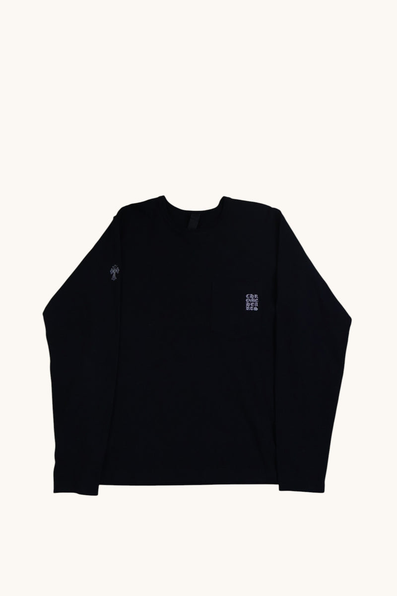 Embroidered Eye Chart Long sleeve Pocket T Shirt