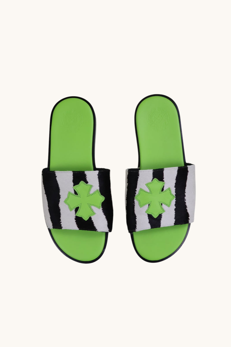 Plus Patch Zebra Green Slides