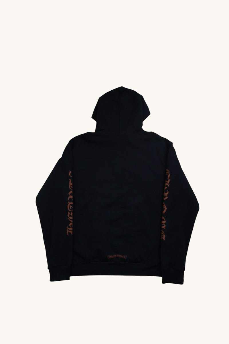 Brown Vertical Logo Hoodie