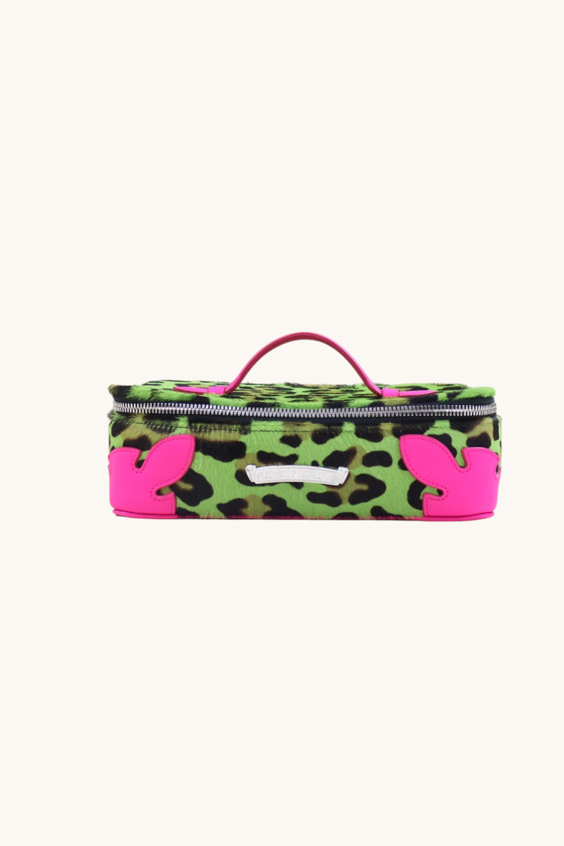 Jewelry Case Leopard Green & Pink
