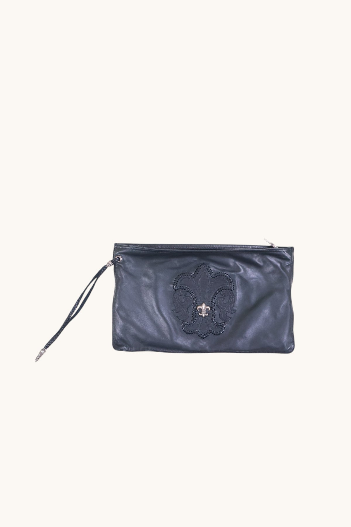 Fleur Embellished Leather Pouch Bag