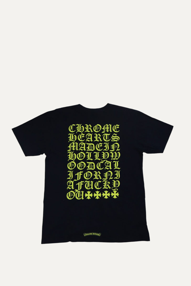 Eye Chart Yellow Horseshoe Black T Shirt