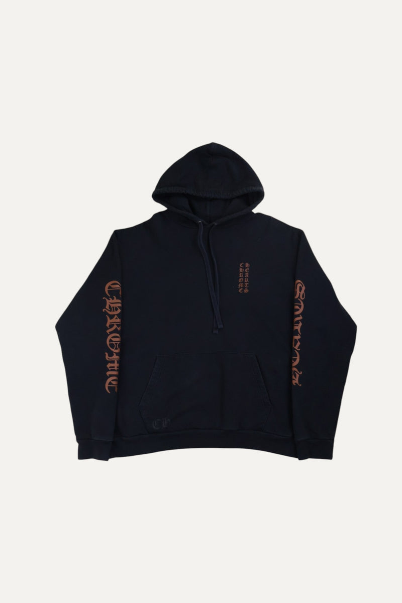 Black & Brown Vertical Logo Hoodie