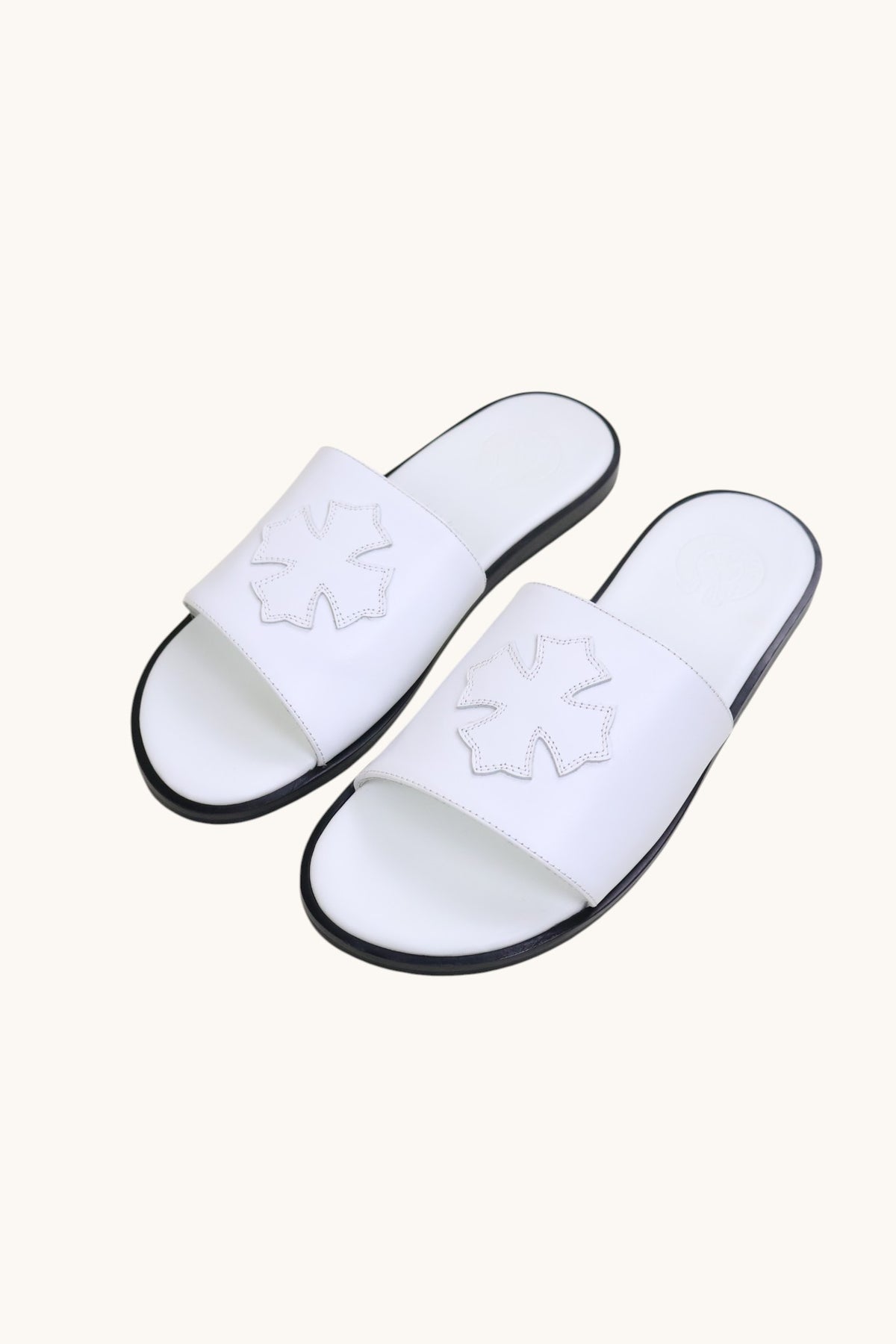 Plus Patch White Slides