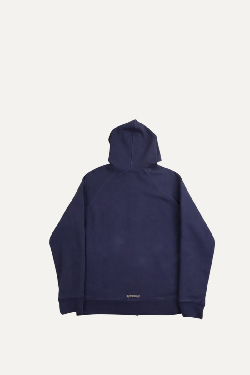 Paper Jam Leather Triple Cross Navy Patch Zip Up Hoodie