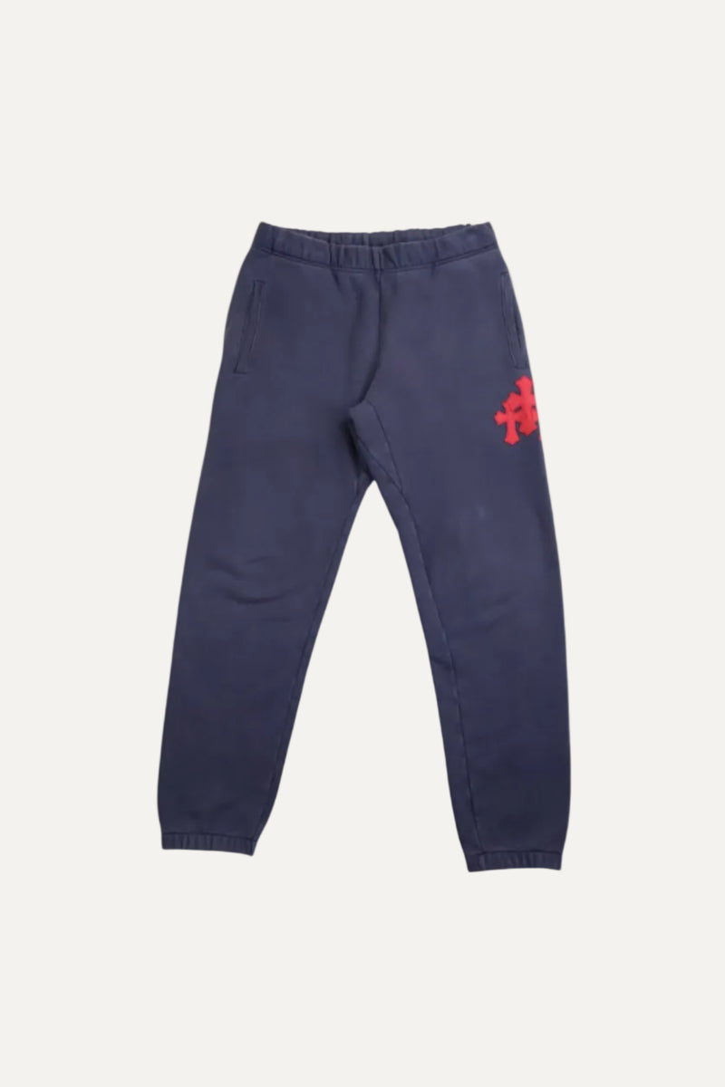 Paper Jam Leather Triple Cross Navy Patch Sweatpants