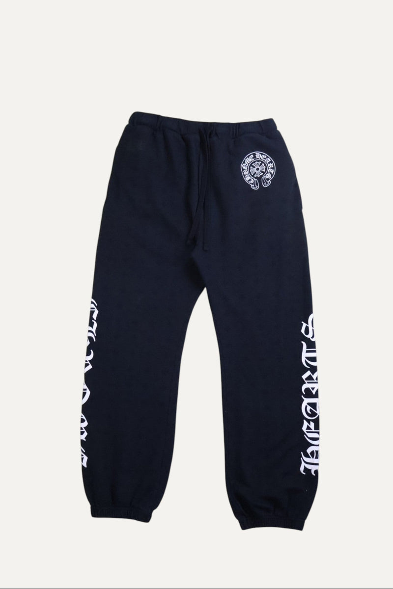 All Over Monogram Horseshoe Logo Sweatpants Black