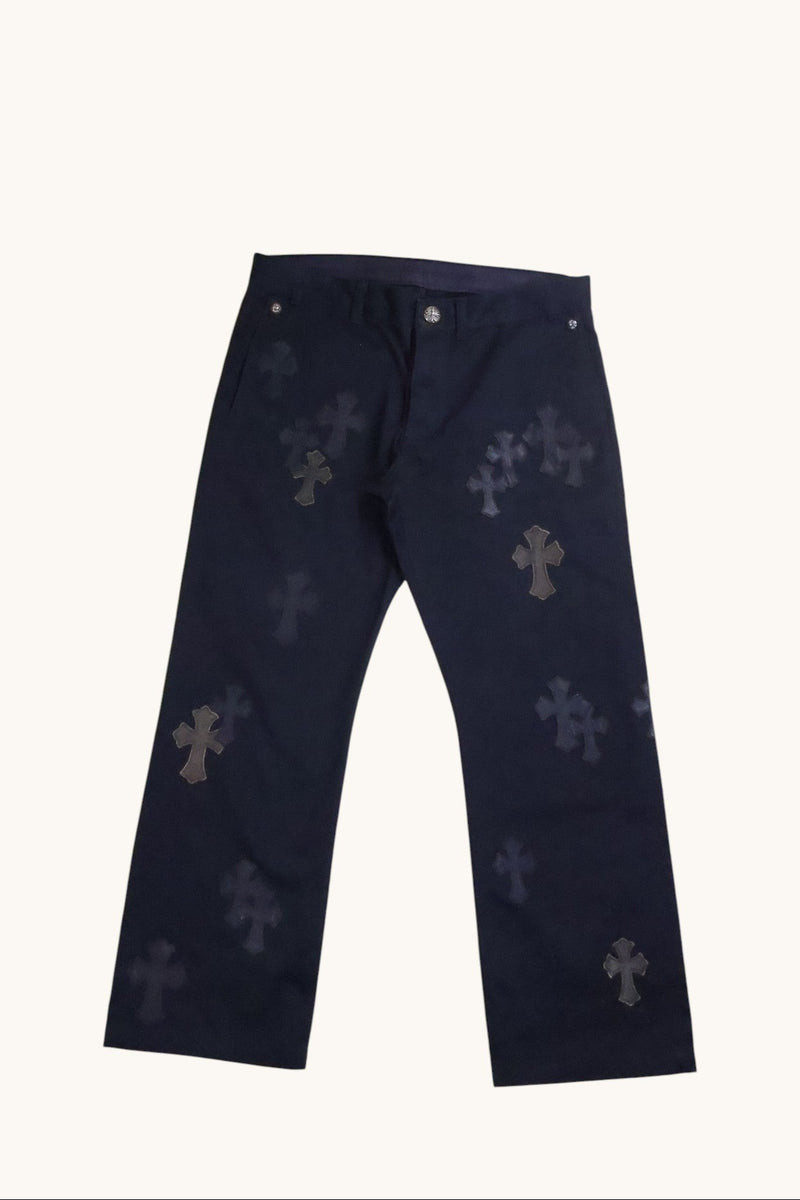 Black Camo Cross Patch Chino Jeans