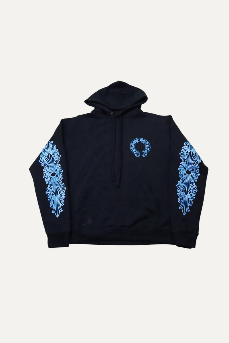 Blue Glitter Friends & Family Horseshoe Hoodie