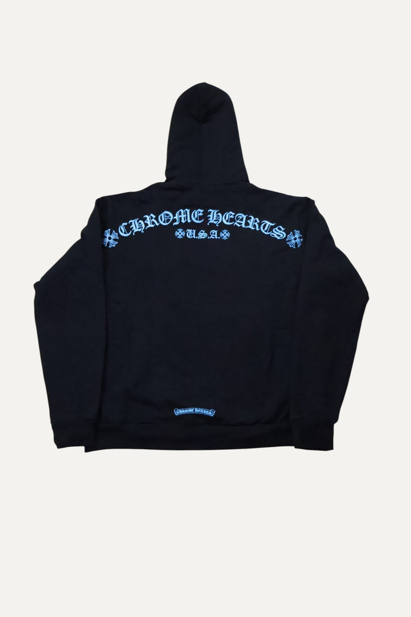 Blue Glitter Friends & Family Horseshoe Hoodie