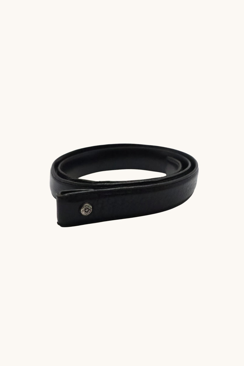 1 INCH Black Leather Belt Strap