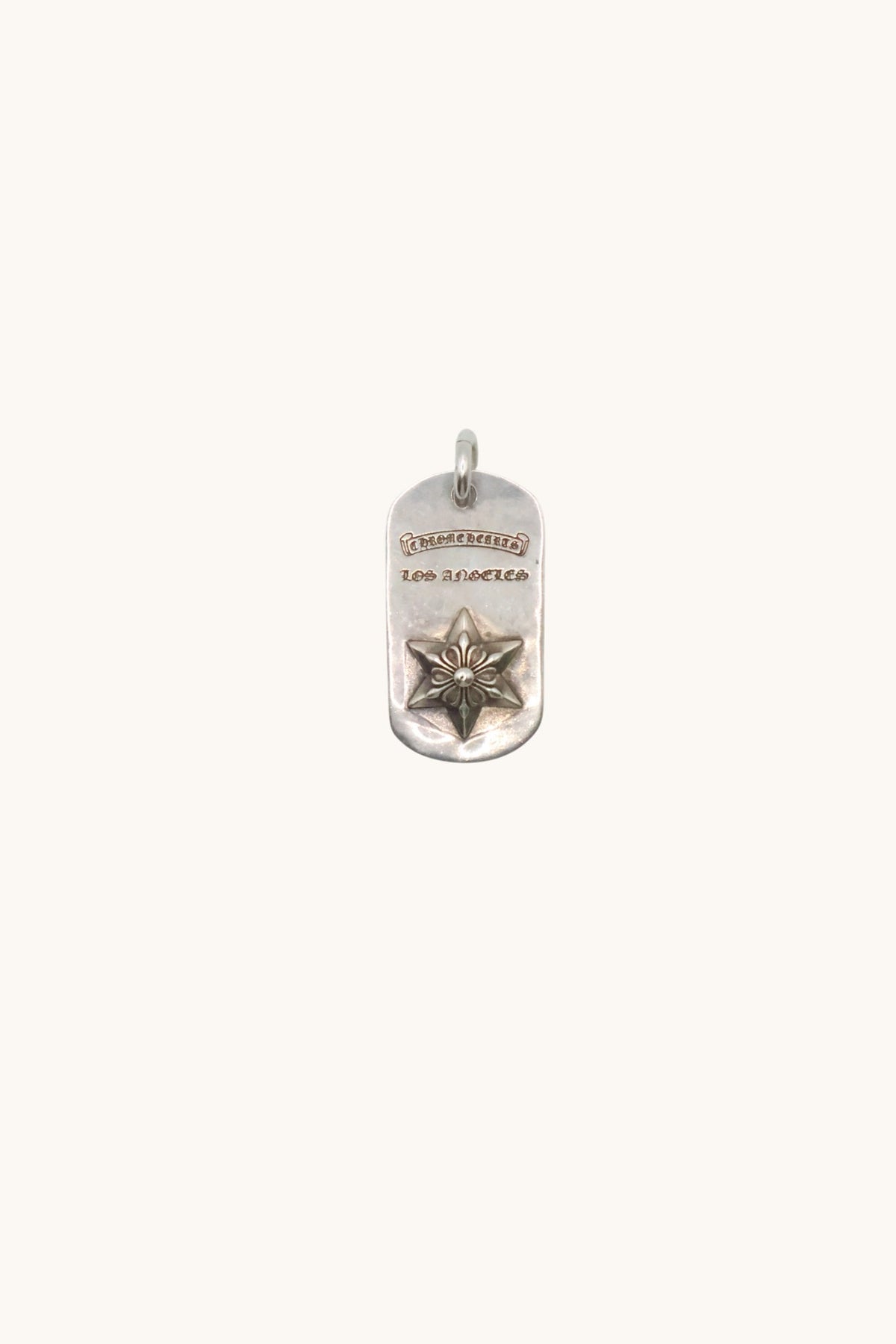 Los Angeles Raised Star Dog Tag Pendant
