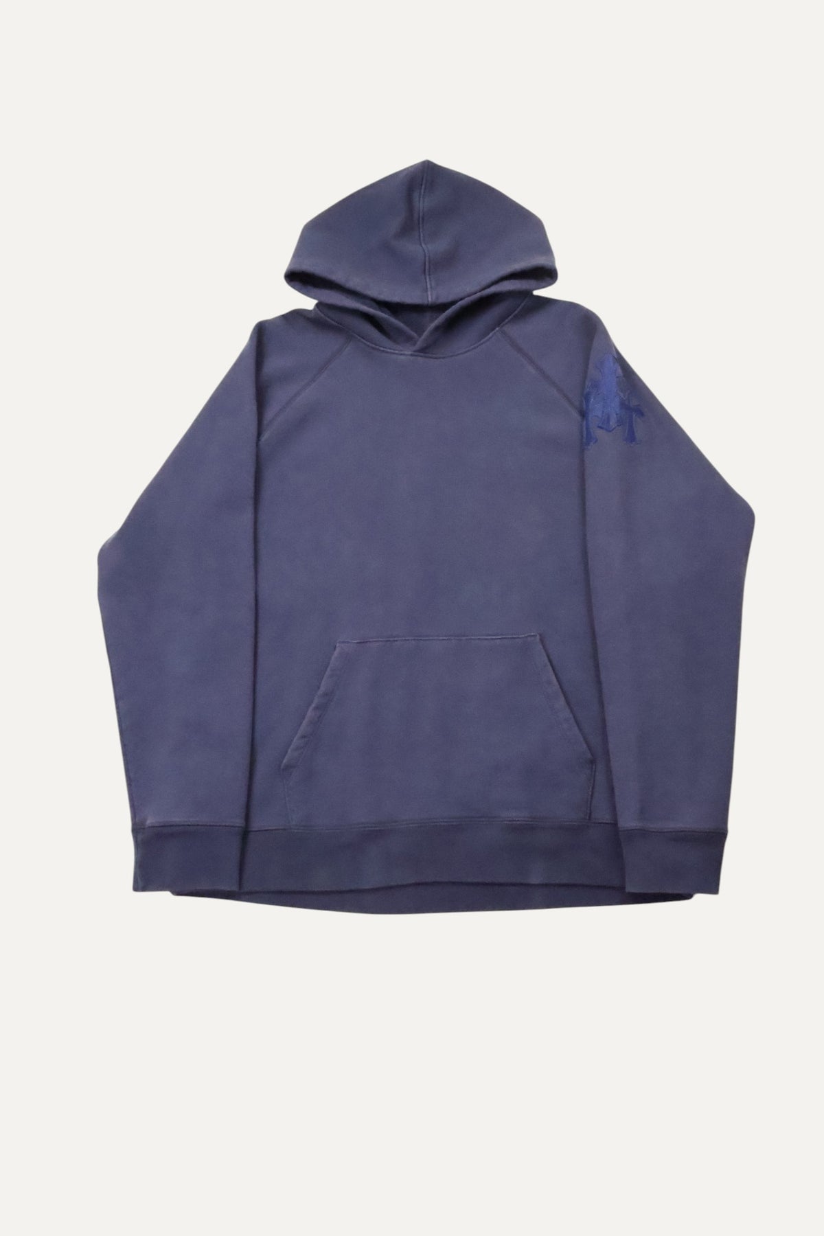 Paper Jam Leather Triple Cross Navy Blue Patch Hoodie