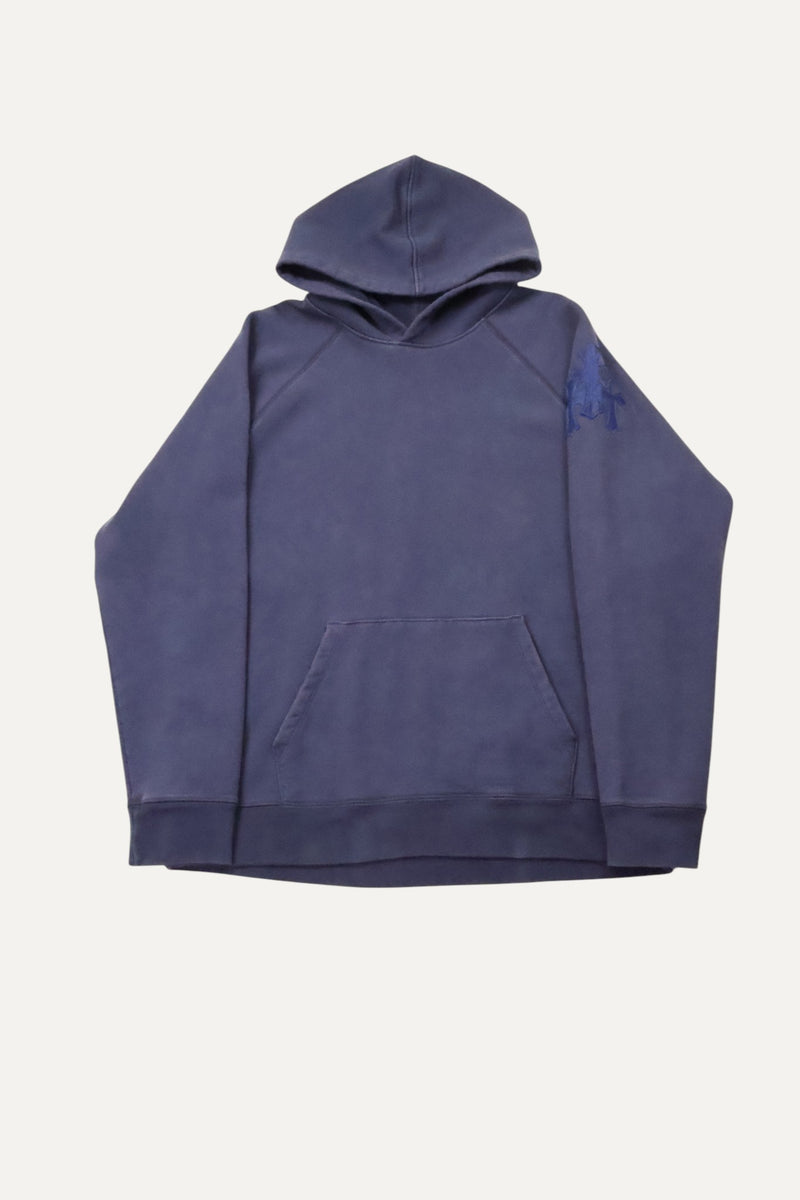 Paper Jam Leather Triple Cross Navy Blue Patch Hoodie