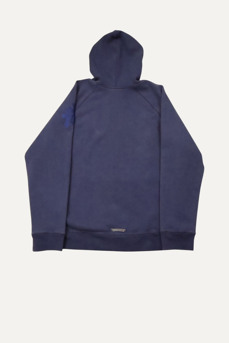 Paper Jam Leather Triple Cross Navy Blue Patch Hoodie