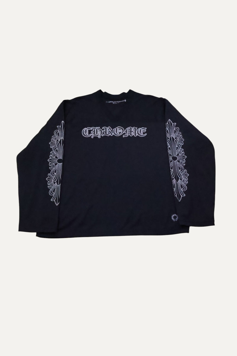 mesh black stadium long sleeve warm up jersey