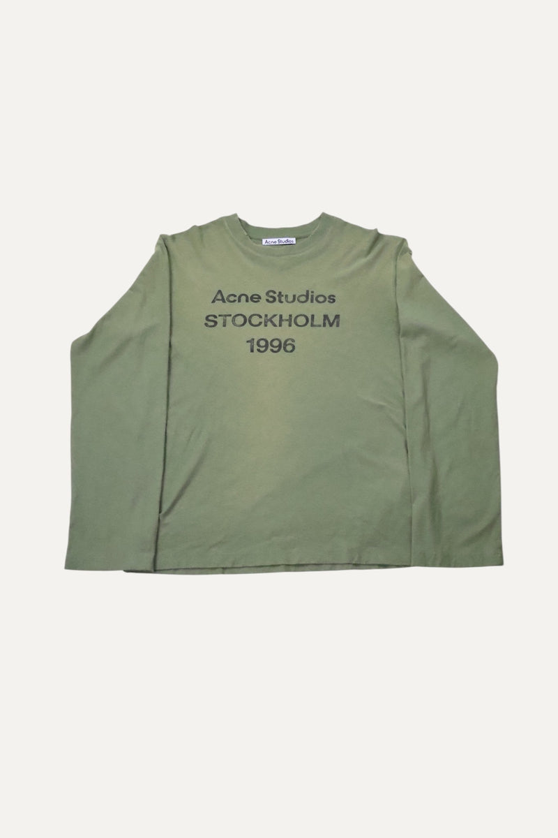Olive green Sprayed 1996 logo long sleeve t shirt