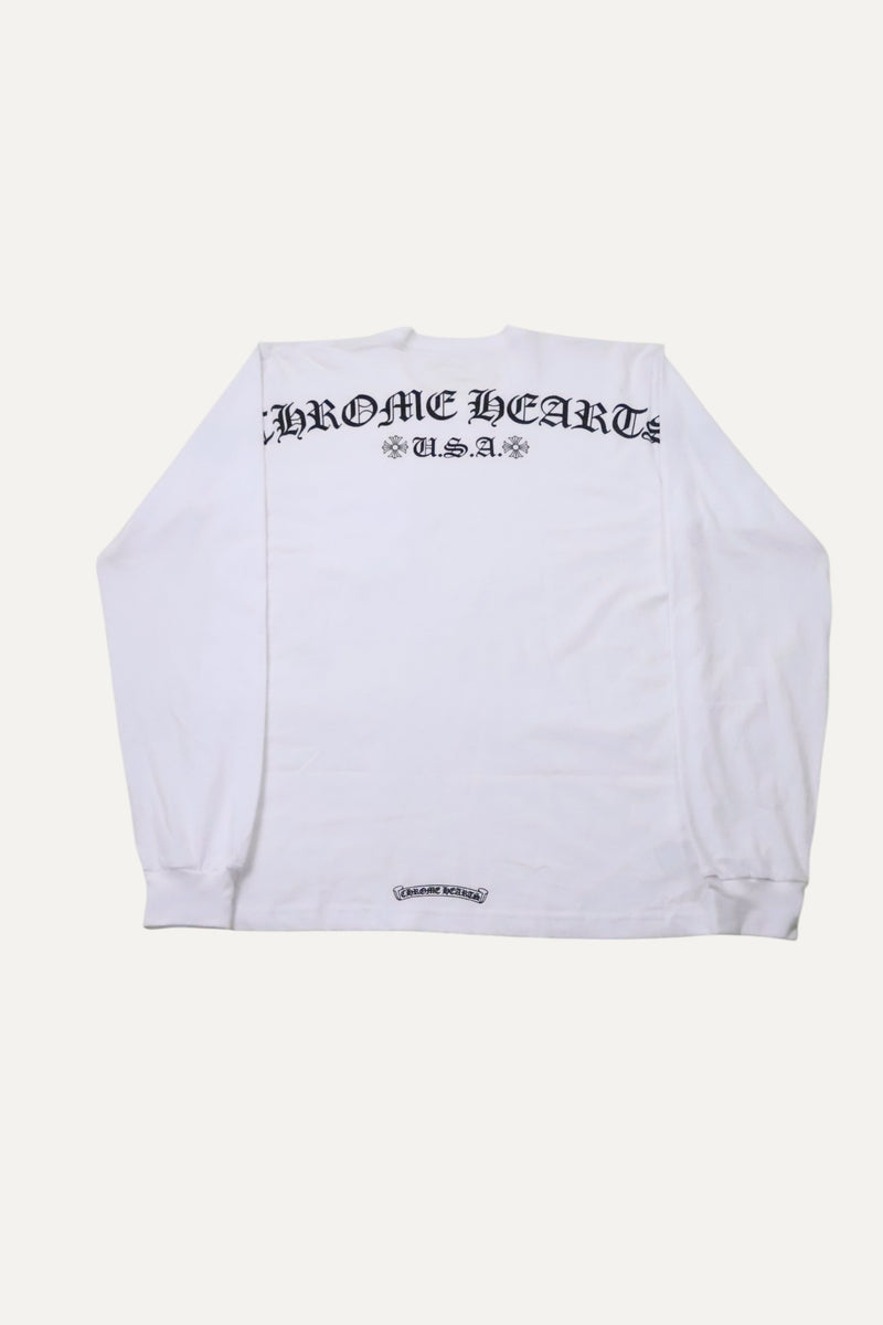 usa script shoulder logo long sleeve t shirt
