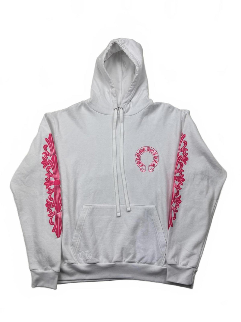 Chrome Hearts Pink White Horseshoe Pullover Hoodie