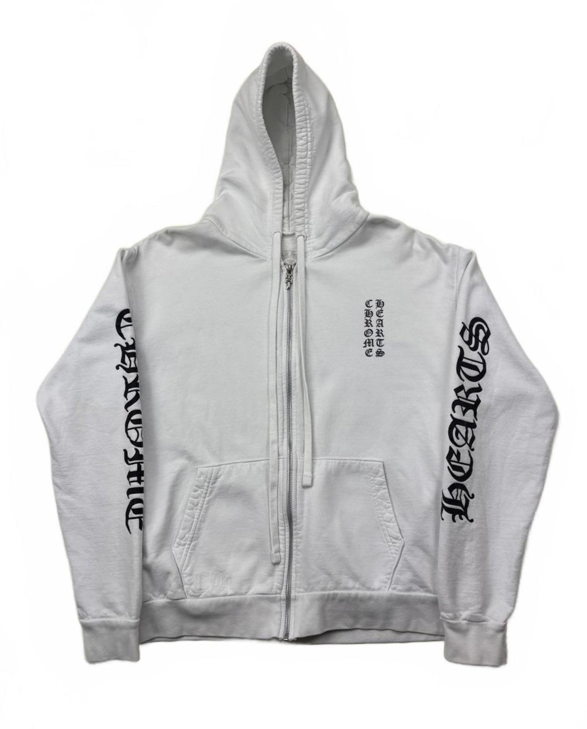 Chrome Hearts White Monogram Vertical Logo Zip Up
